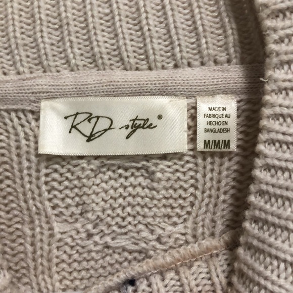 RD Style Anthropologie Women’s Cream Sweater Size Medium - Picture 3 of 4